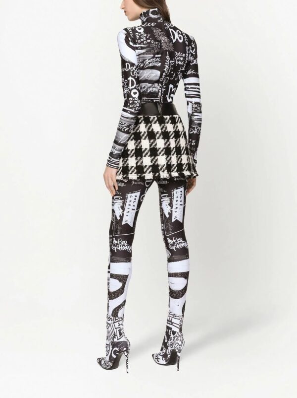 Dolce & Gabbana  houndstooth A-line mini skirt - Image 4