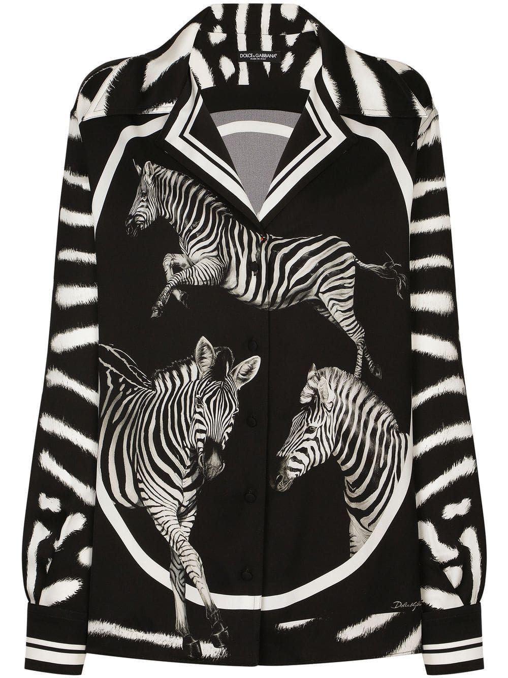 Dolce & Gabbana zebra-print silk shirt