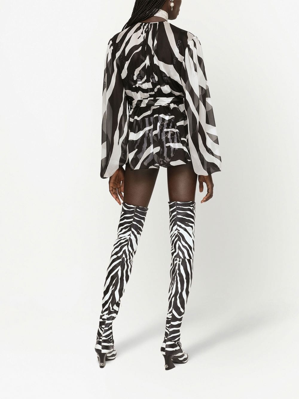 Dolce & Gabbana zebra-print chiffon blouse - Image 4