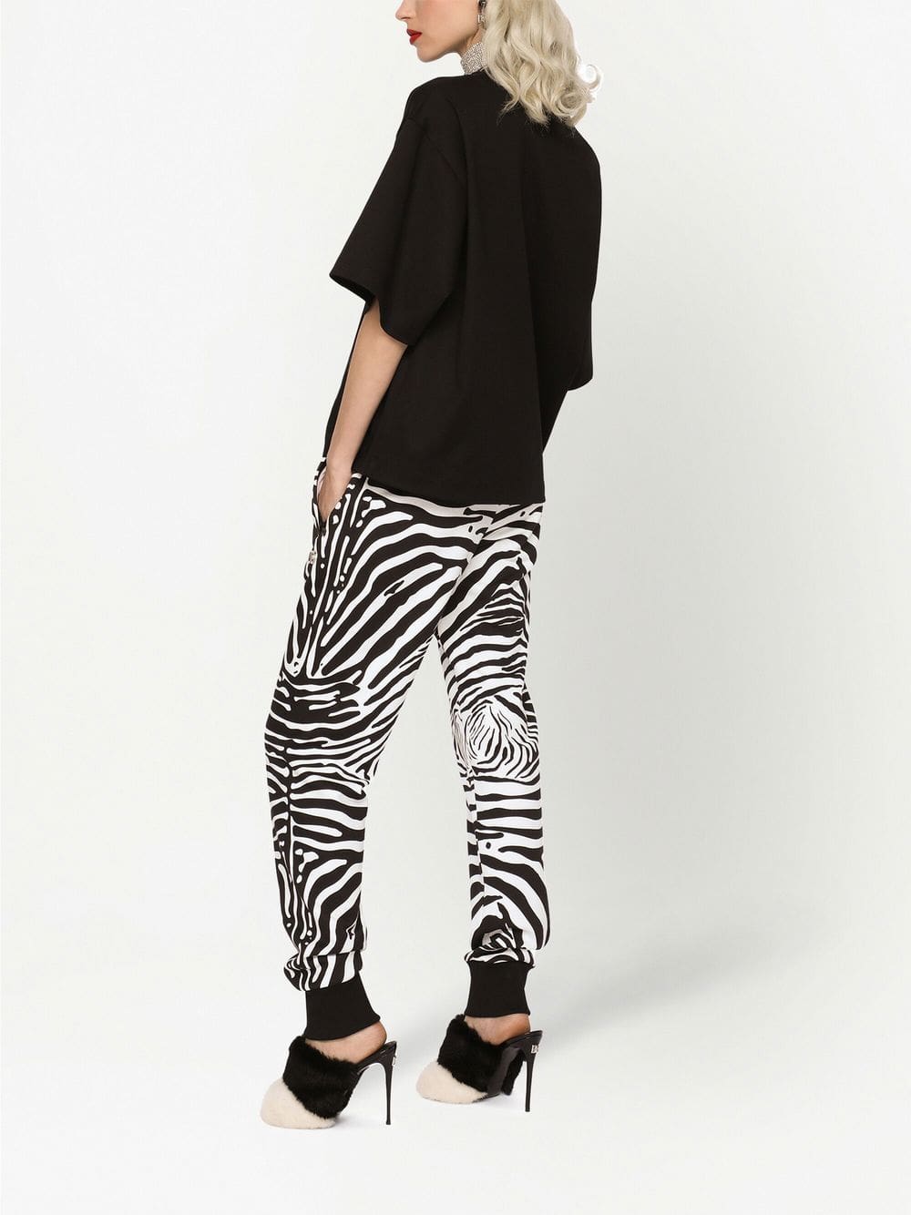 Dolce & Gabbana flocked-logo cotton T-shirt - Image 4