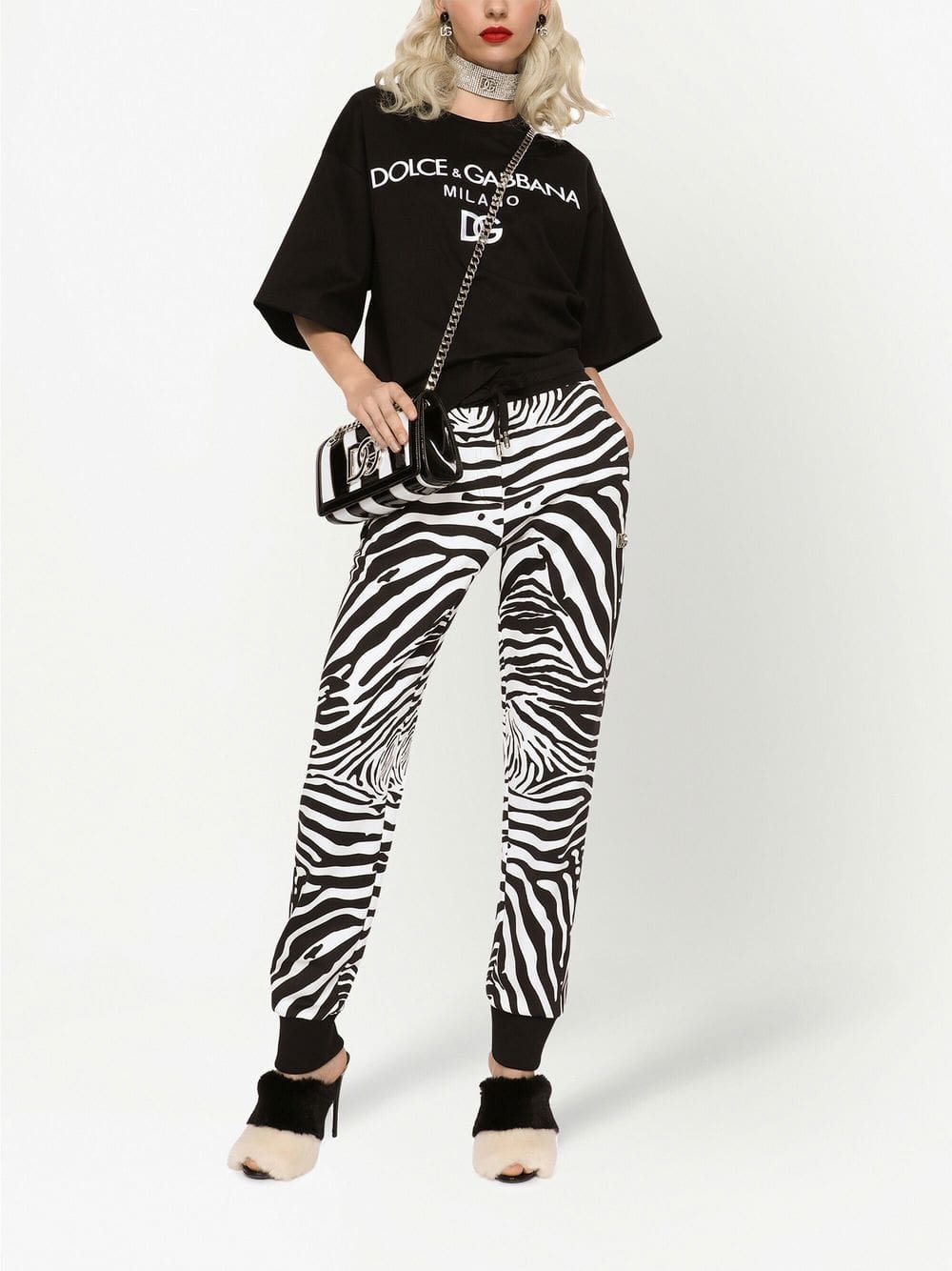 Dolce & Gabbana flocked-logo cotton T-shirt - Image 2