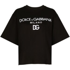 Dolce & Gabbana flocked-logo cotton T-shirt