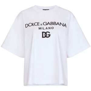 Dolce & Gabbana flocked-logo cotton T-shirt