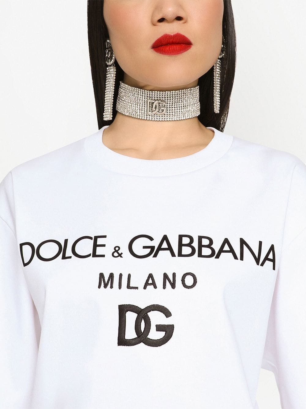Dolce & Gabbana flocked-logo cotton T-shirt - Image 5