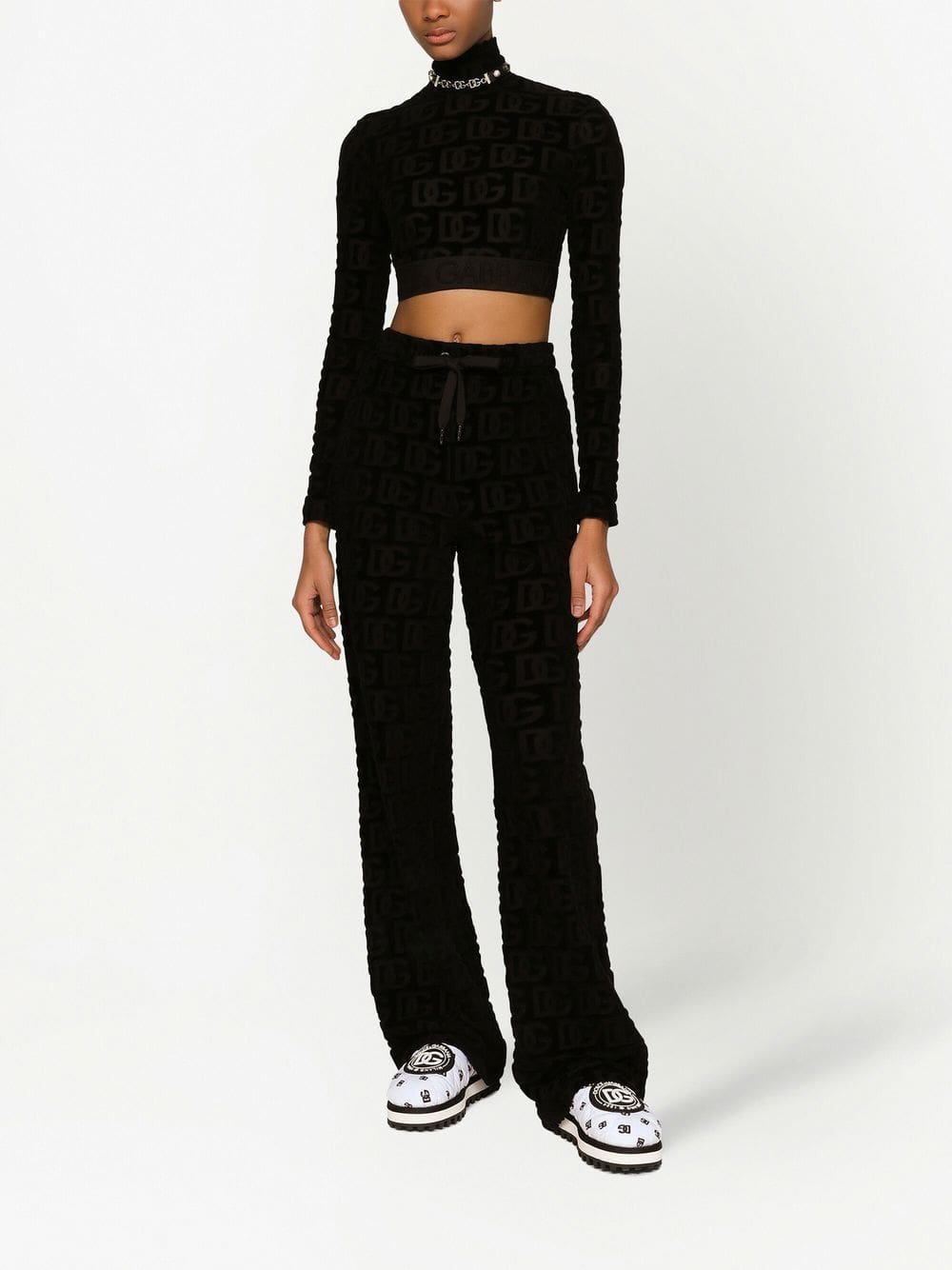 Dolce & Gabbana DG-logo jacquard crop top - Image 3