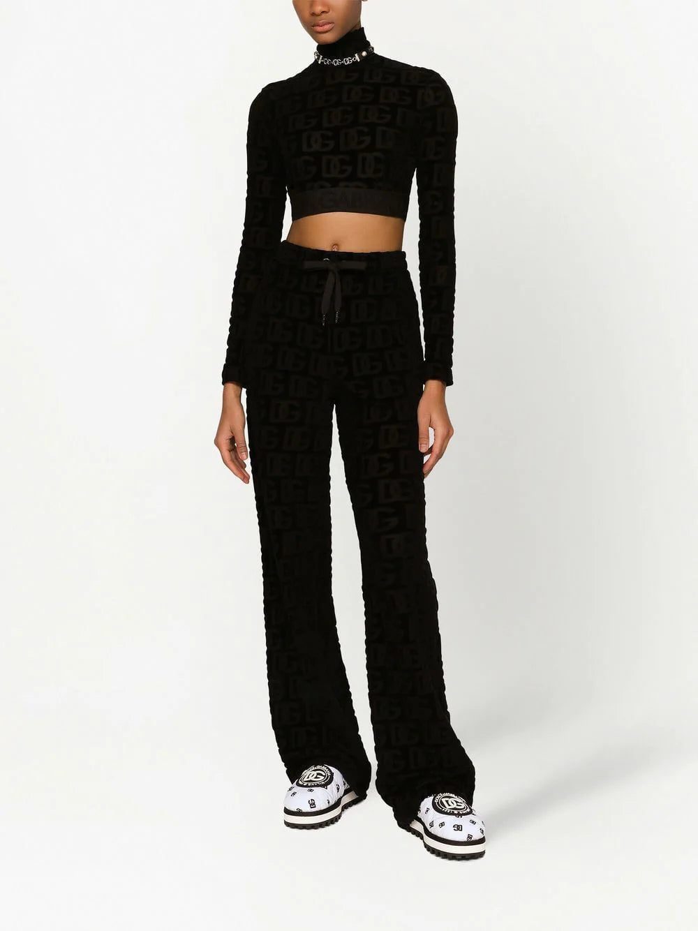 Dolce & Gabbana logo-print roll-neck crop top - Image 3