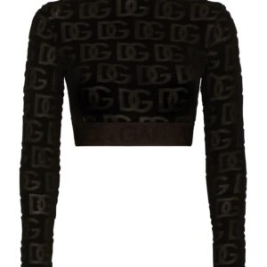 Dolce & Gabbana  logo-print roll-neck crop top