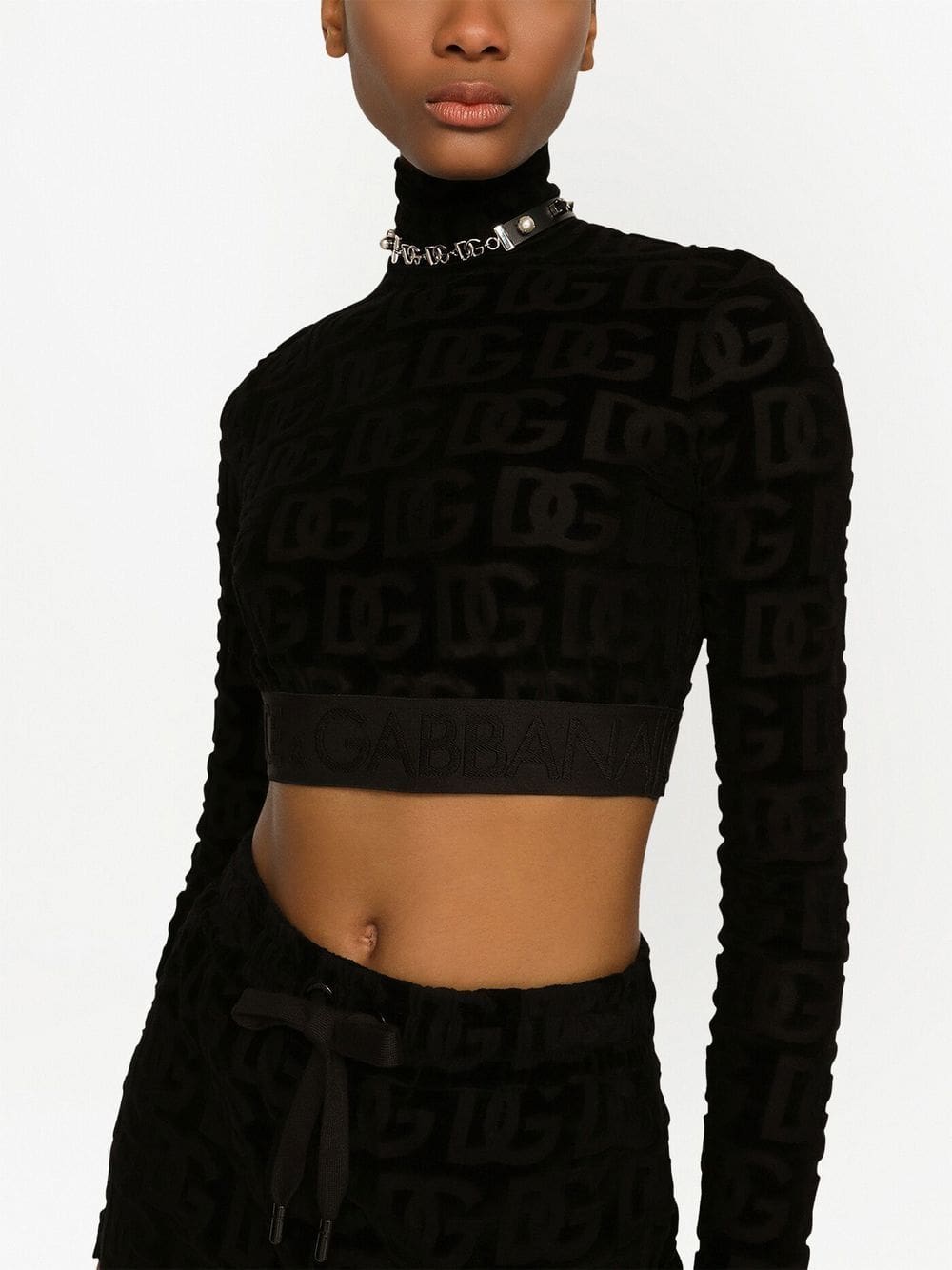 Dolce & Gabbana DG-logo jacquard crop top - Image 5