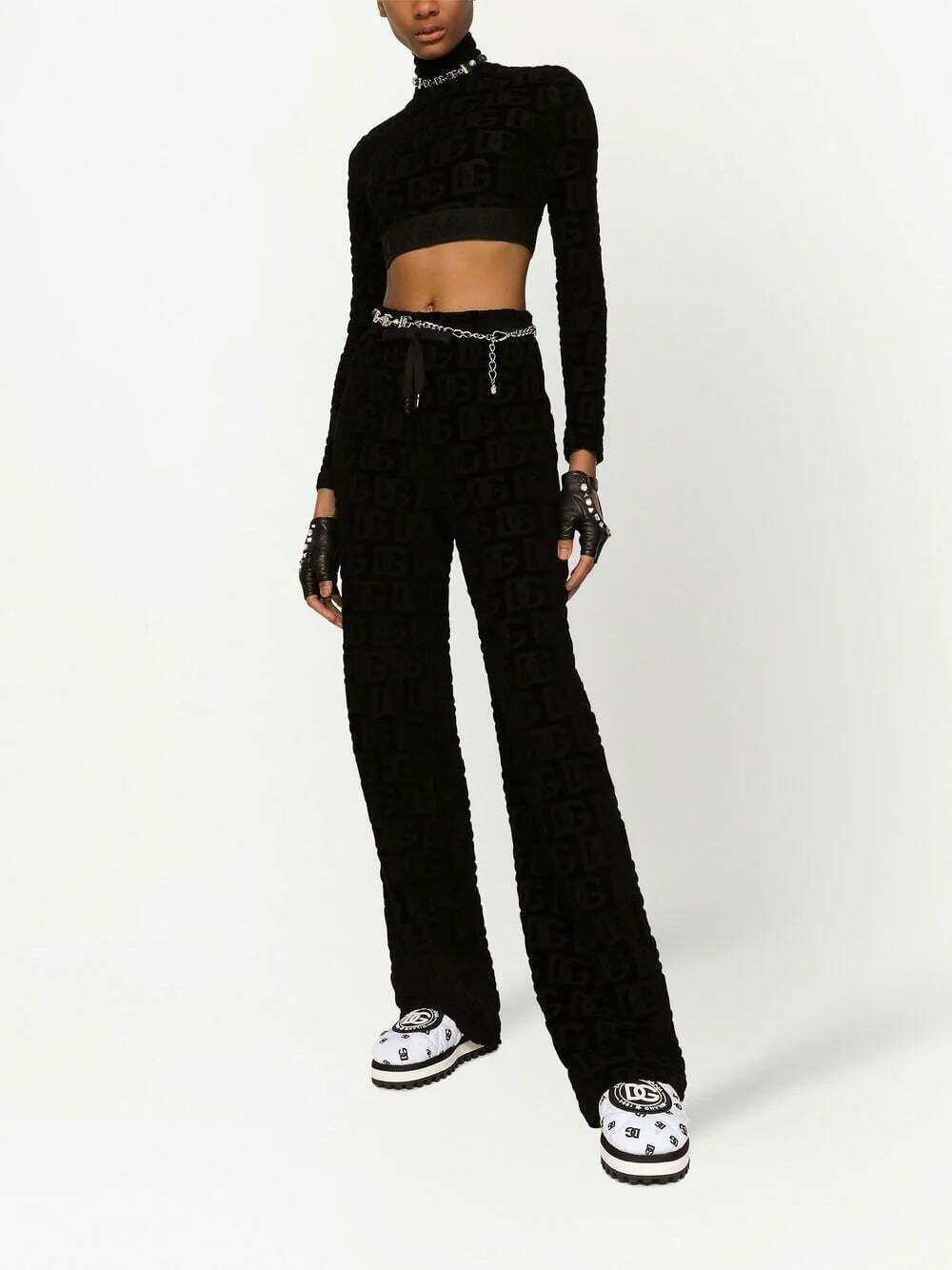 Dolce & Gabbana logo-print roll-neck crop top - Image 2