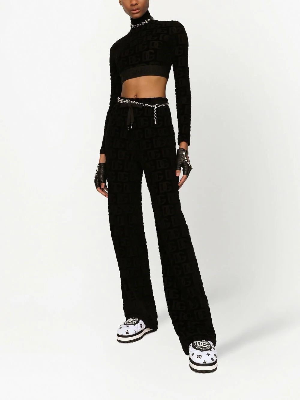 Dolce & Gabbana logo-print roll-neck crop top - Image 2