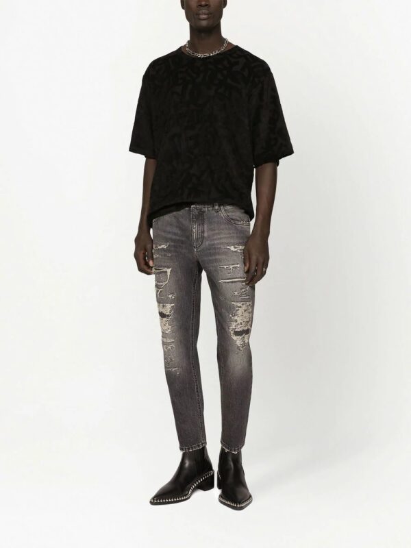 Dolce & Gabbana  velvet-effect logo T-shirt - Image 3