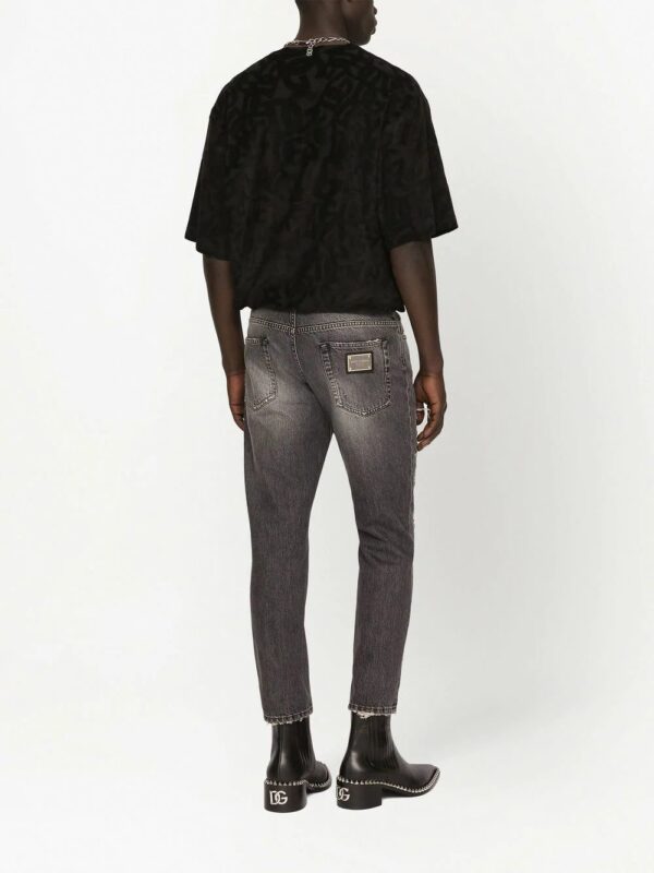 Dolce & Gabbana  velvet-effect logo T-shirt - Image 4