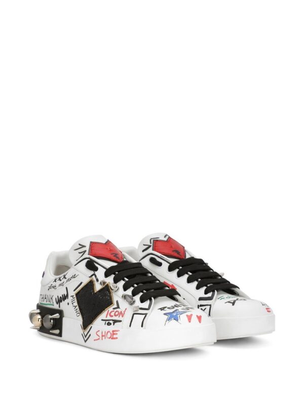 Dolce & Gabbana Portofino patch-detail leather sneakers - Image 2