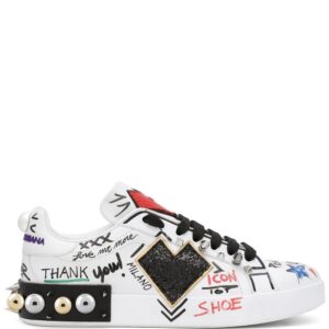 Dolce & Gabbana Portofino patch-detail leather sneakers