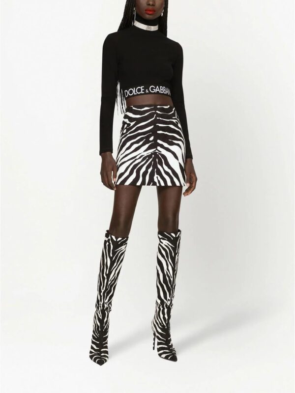 Dolce & Gabbana  zebra print brocade miniskirt - Image 3