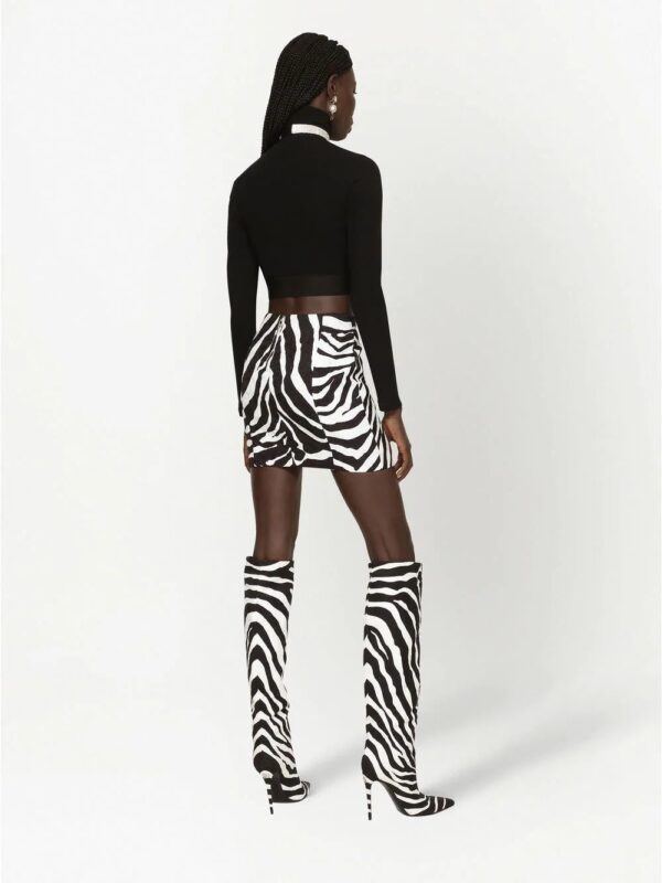 Dolce & Gabbana  zebra print brocade miniskirt - Image 4