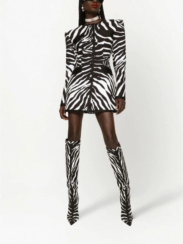 Dolce & Gabbana  zebra print brocade miniskirt - Image 2