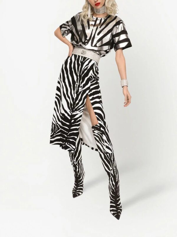 Dolce & Gabbana  Cady zebra print midi skirt - Image 2