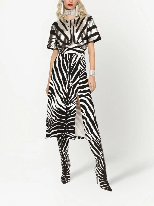 Dolce & Gabbana  Cady zebra print midi skirt - Image 3