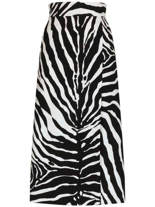 Dolce & Gabbana  Cady zebra print midi skirt