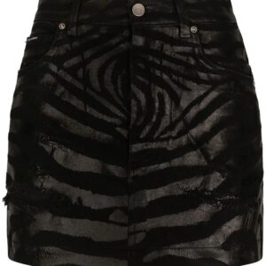Dolce & Gabbana  zebra-effect denim mini skirt