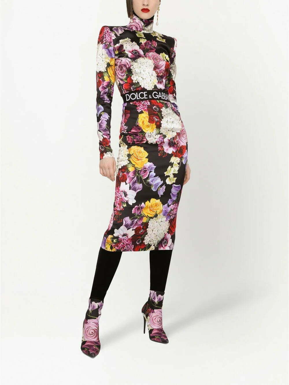 Dolce & Gabbana floral-print turtleneck top - Image 3