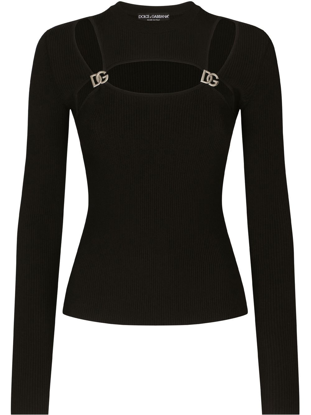 Dolce & Gabbana logo-appliqué ribbed jumper
