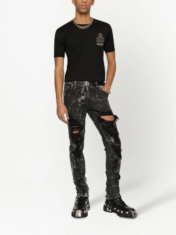 Dolce & Gabbana  logo-patch cotton T-shirt - Image 3