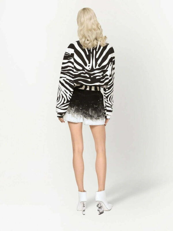 Dolce & Gabbana  crystal-logo zebra print sweatshirt - Image 4