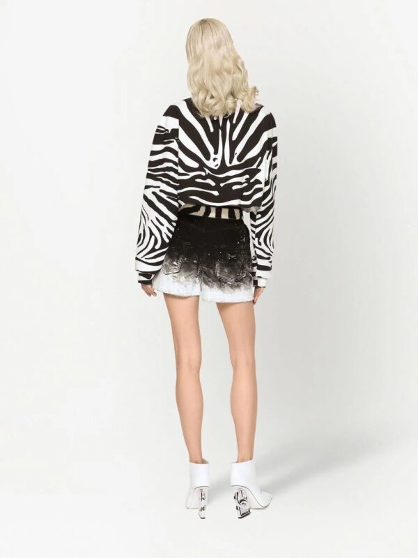 Dolce & Gabbana  crystal-logo zebra print sweatshirt - Image 4