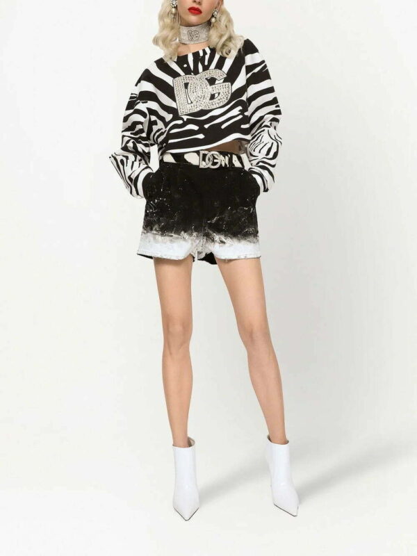 Dolce & Gabbana  crystal-logo zebra print sweatshirt - Image 2