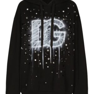 Dolce & Gabbana  logo-print crystal-embellished hoodie