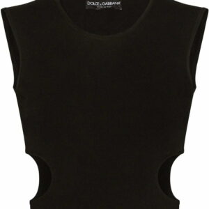 Dolce & Gabbana logo-plaque cut-out tank top