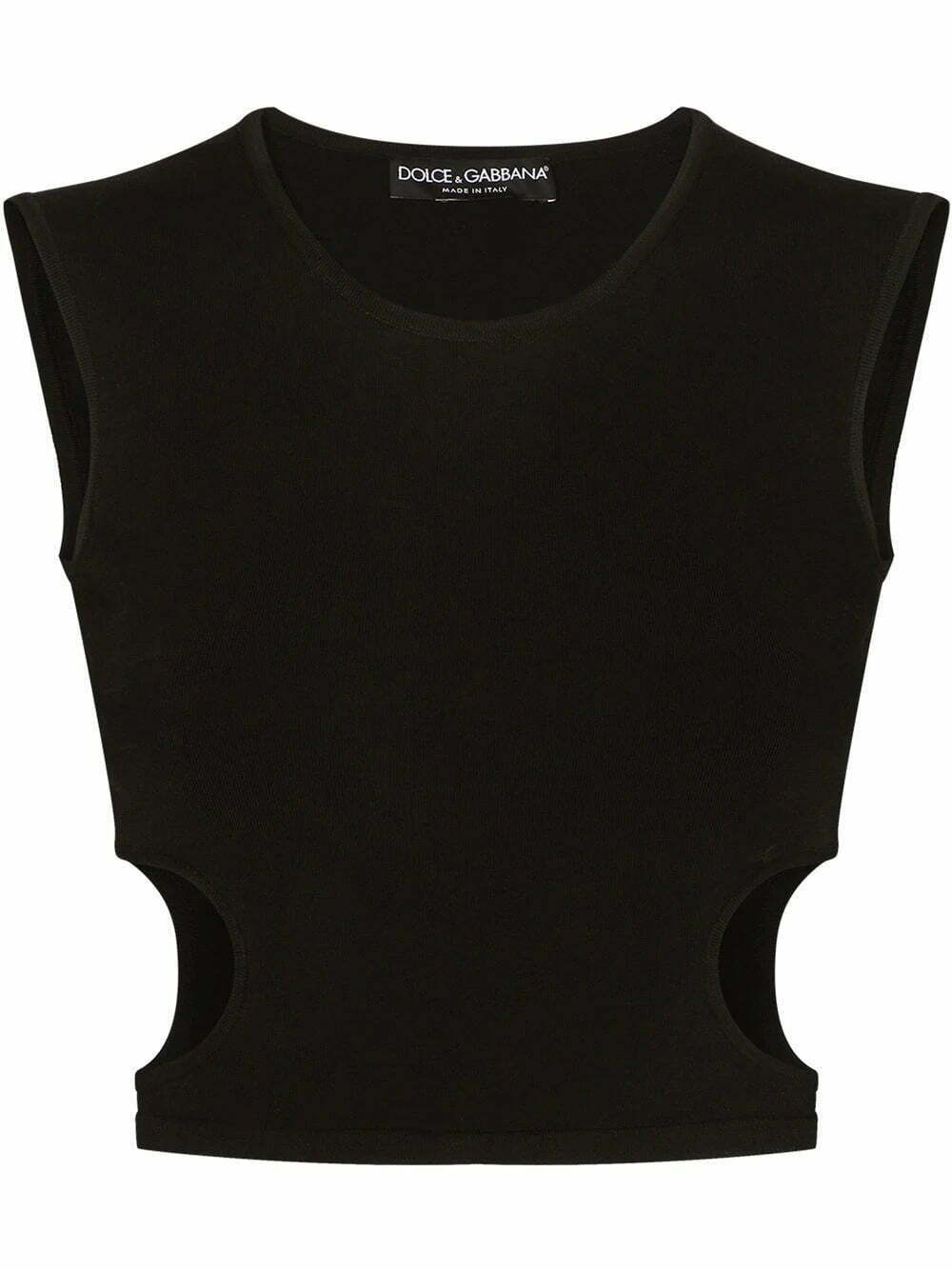 Dolce & Gabbana logo-plaque cut-out tank top