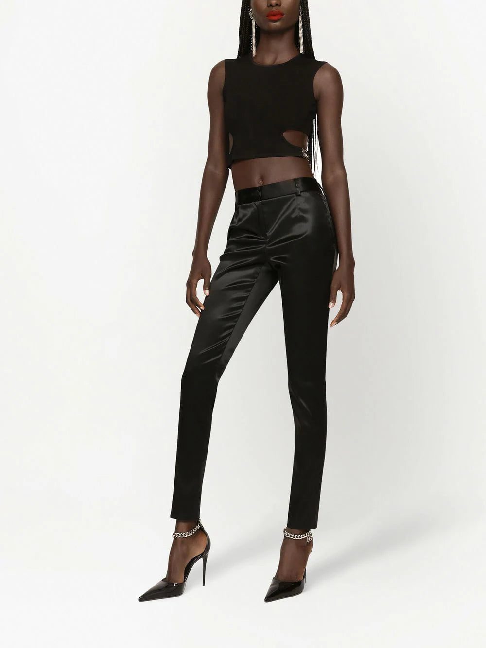 Dolce & Gabbana logo-plaque cut-out tank top - Image 3