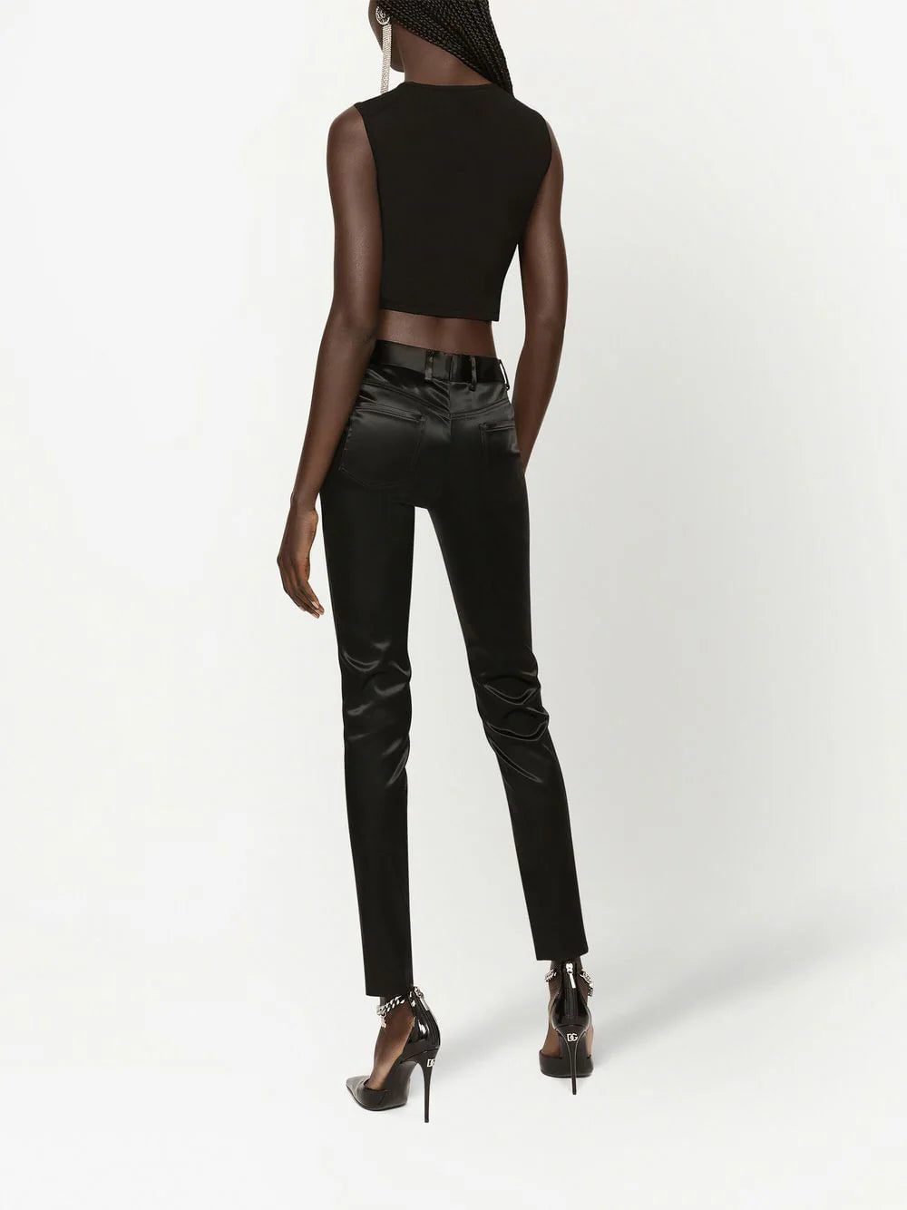 Dolce & Gabbana logo-plaque cut-out tank top - Image 4