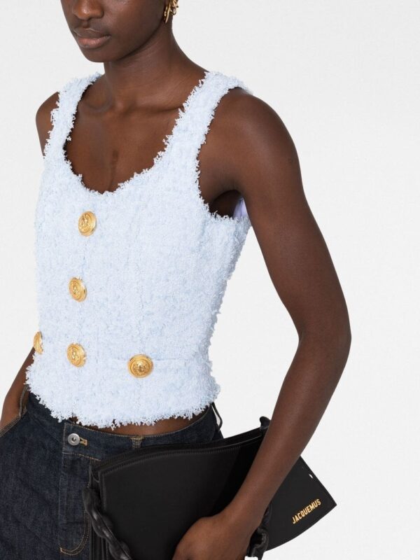 Balmain tweed button-detail top - Image 5