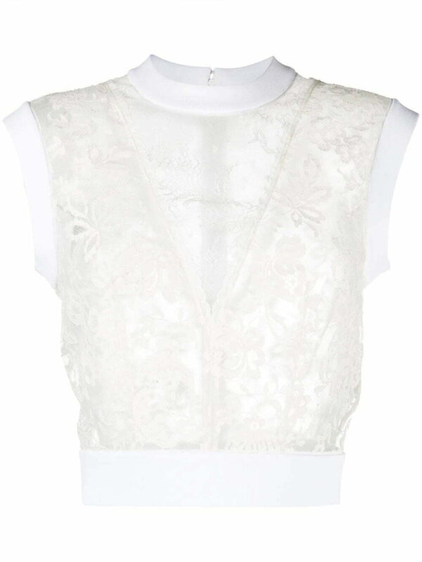 Alexander McQueen  sheer-lace sleeveless top