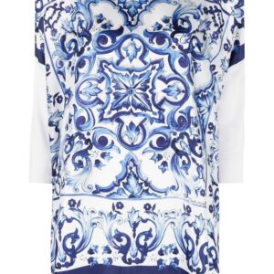 Dolce & Gabbana Majolica-print silk blouse