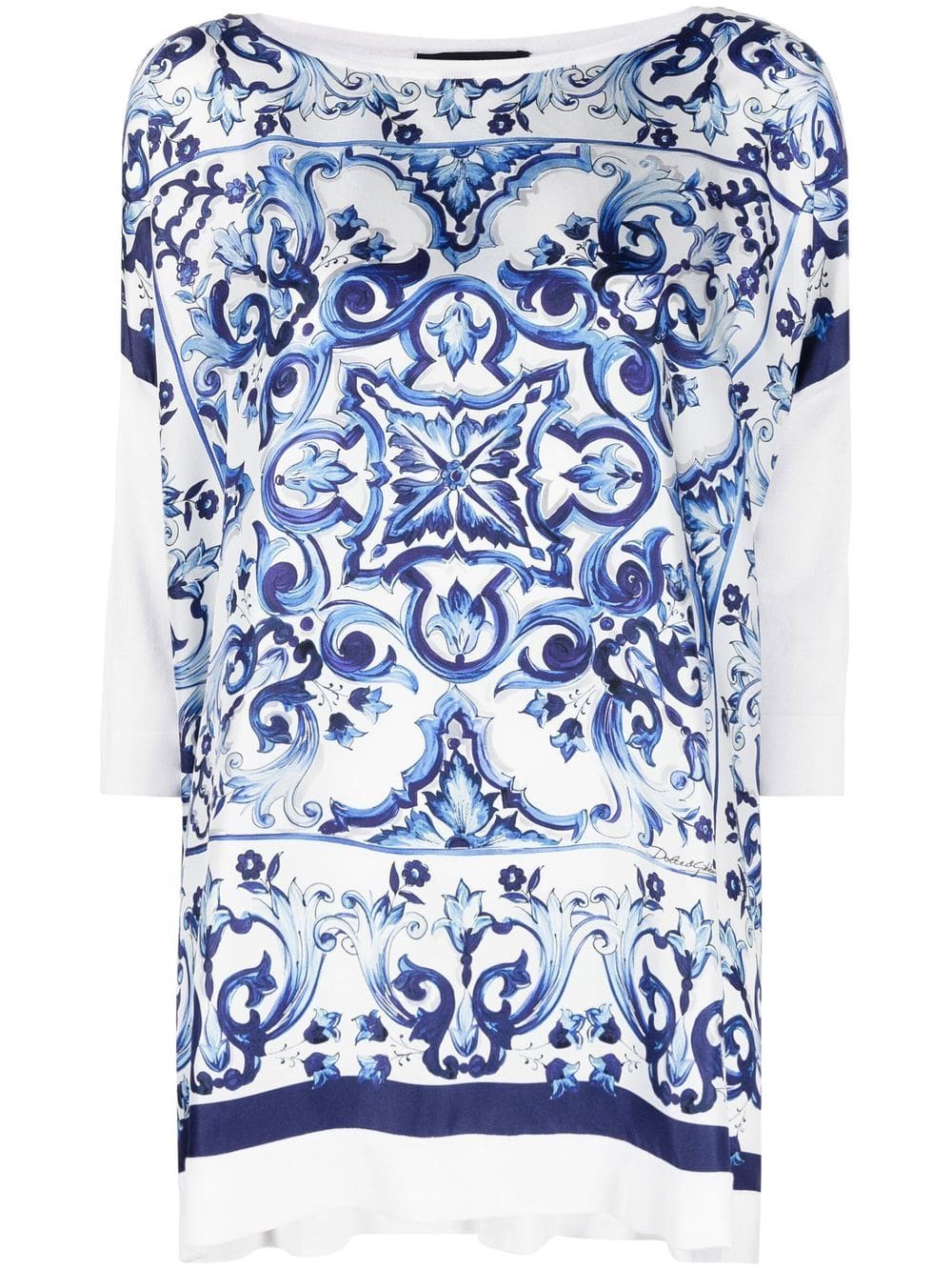 Dolce & Gabbana Majolica-print silk blouse
