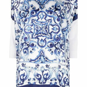 Dolce & Gabbana Majolica-print silk blouse