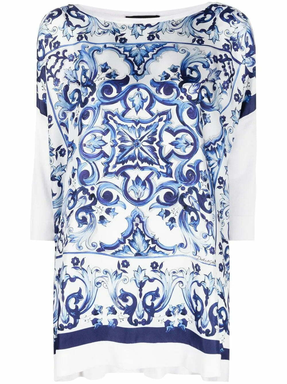 Dolce & Gabbana Majolica-print silk blouse
