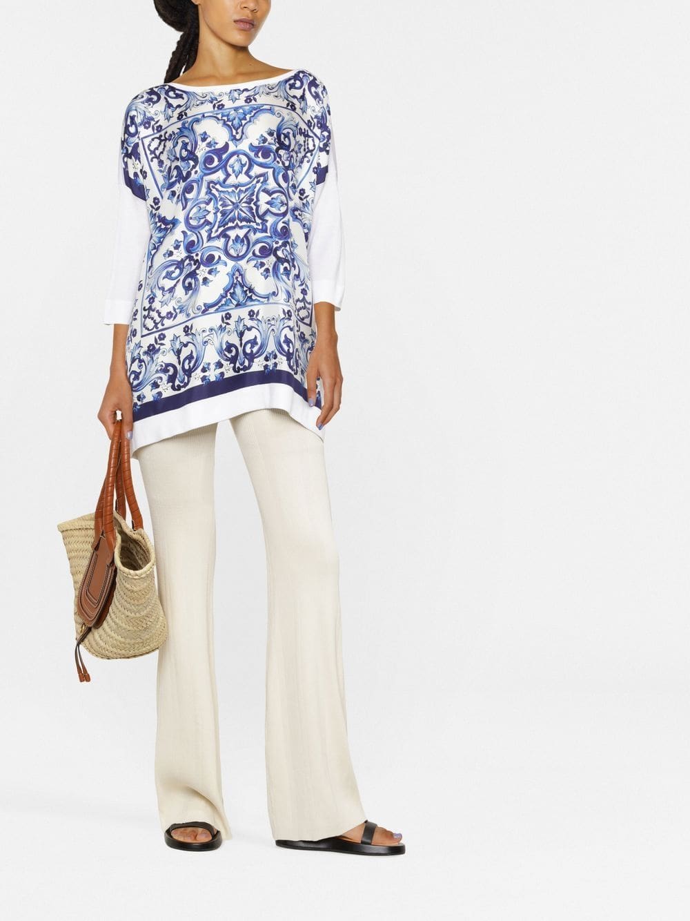 Dolce & Gabbana Majolica-print silk blouse - Image 2