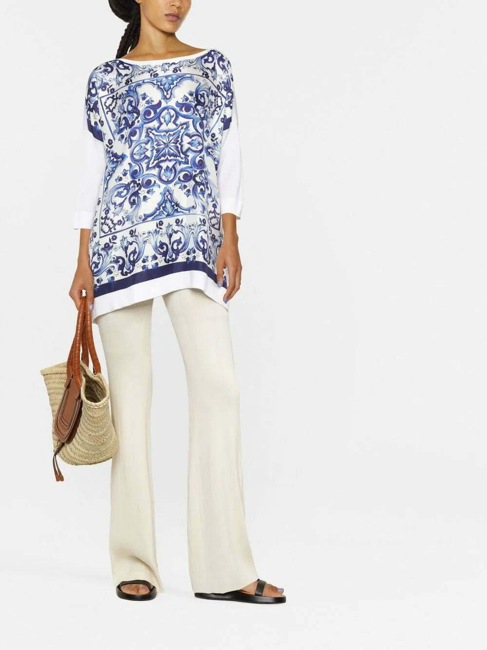 Dolce & Gabbana Majolica-print silk blouse - Image 2