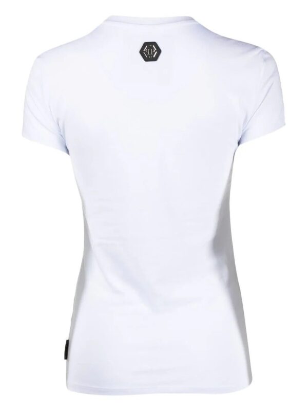 Philipp Plein  skull-strass v-neck T-shirt - Image 2