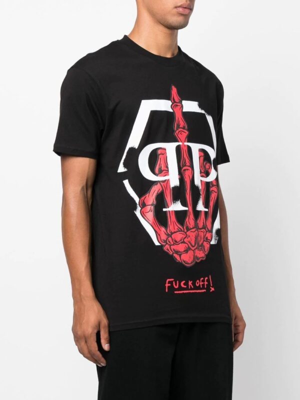 Philipp Plein  skeleton graphic-print T-shirt - Image 4