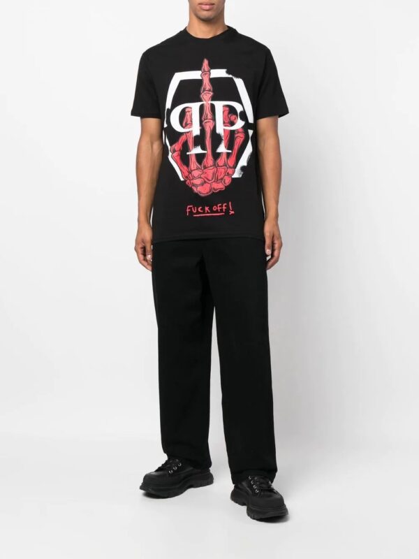 Philipp Plein  skeleton graphic-print T-shirt - Image 2