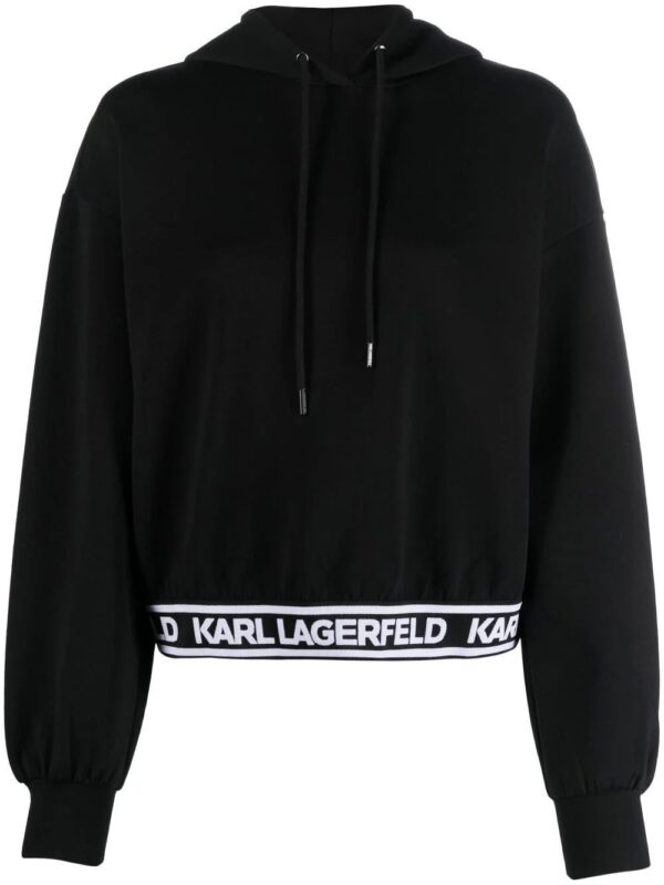Karl Lagerfeld  drawstring logo-underband hoodie