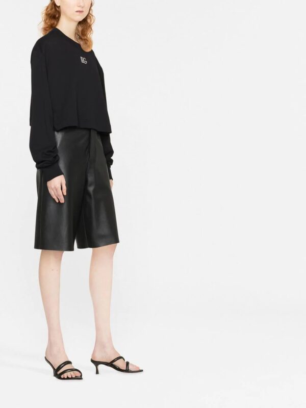 Dolce & Gabbana  logo-plaque cropped sweatshirt - Image 4