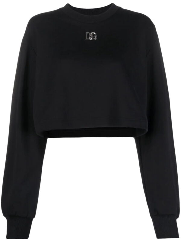 Dolce & Gabbana  logo-plaque cropped sweatshirt